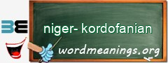 WordMeaning blackboard for niger-kordofanian